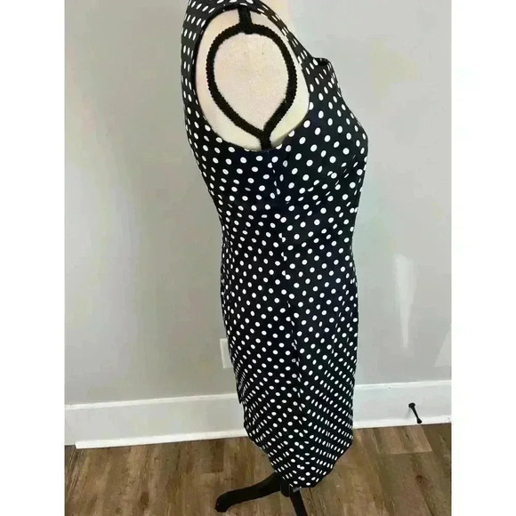 Peserico Made In Italy Midi Polk Dot Sleeveless A Line Dress Women's 42 Size 6 - Picture 5 of 12